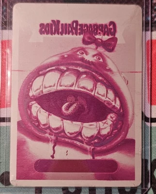 2022 Garbage Pail Kids Chrome Magenta Printing Plate GLOSSY FLOSSIE 1/1 #211b - Image 1 of 2