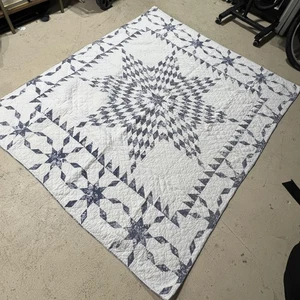 Handarbeit Patchwork Quilt weiß einsames Sternenmuster Full Queen Tagesdecke 81"X88" - Bild 1 von 12