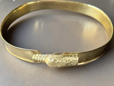 Vintage Brass Metal Alligator Dragon Snake Head Shaped Belt 26” - Image 1 of 4