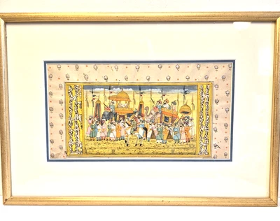 Antique Miniature Indian Mogul Painting - Image 1 of 4