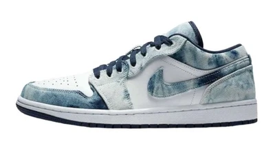 Men 8.5US Air Jordan 1 Low Washed Denim - Image 1 of 4