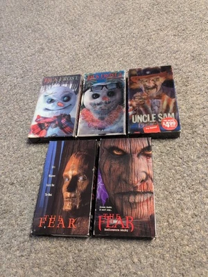 Horror Slasher VHS Tape Lot A-PIX Horror VHS The Fear Jack Frost Uncle Sam - Image 1 of 4