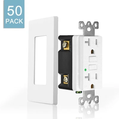 Receptáculo dúplex GFCI GFI Outlet 20 amperios resistente a la manipulación resistente a la intemperie 50 piezas Foto 1 de 4