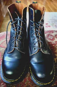 DR MARTENS US 13 DOC 1460 MENS UK 12 BLACK LEATHER AIRWAIR BOOTS MADE IN ENGLAND - Picture 1 of 9