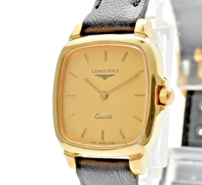 Vintage [N MINT] Longines 200 7039 Gold Square 22mm Qz Ladies Watch JAPAN - Image 1 of 4