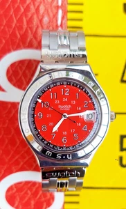 Swatch Watch HAPPY JOE RED FLIP USA YGS408D 1997 Irony Big Rare Swiss Quartz - Picture 1 of 8