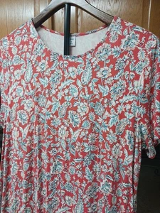 Old Navy Paisly Dress Blue Turquoise Orange Xl Stretchy Knee Length Floral (V) - Picture 1 of 8