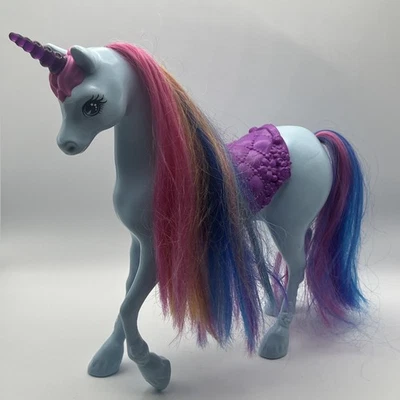 RARO 2015 Mattel Barbie Muñeca Unicornio Juguete Arco Iris Rayas de Pelo Cuerpo Azul y Púrpura Foto 1 de 4