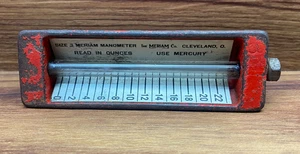 Vtg Meriam Co. Cleveland Manometer Size 3 Read In Ounces Reads MERCURY NOT INCL - Picture 1 of 16