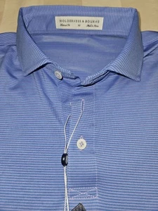 NWT Holderness & Bourne Perkins Golf Polo Shirt Mens Size M Striped Dryluxe - Picture 1 of 11