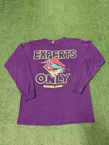 Vintage 90s Ski Breckenridge Colorado Long Sleeve Men’s Shirt Medium Purple Vintage - Bild 1 von 11