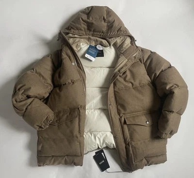 Hugo Boss Men's "T-Dolmero1" Beige 100% Wool Down Hooded Parka Jacket U.K. 56 - Image 1 of 4