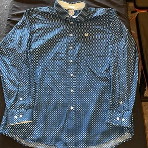 Cinch Manga Larga Abotonada Para Hombre XL Azul Diamante Geométrico Western Ranch Wear - Imagen 1 de 9