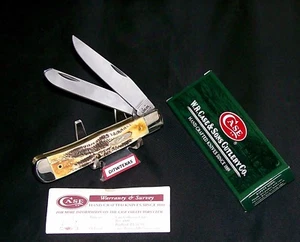 Case XX 6.5254 Knife Burnt Bonestag Trapper NOS 2005 W/Packaging, Paperwork Rare - Picture 1 of 12