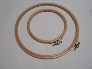 Vintage West Germany Round Wooden Cross Stitch Embroidery Quilting Hoop Lot C1 - Picture 1 of 8