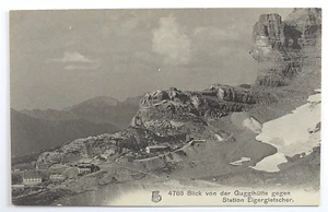 Cartolina Vintage Guggihutte Stazione Ghiacciaio Montagna Eiger Ferrovia Svizzera - Foto 1 di 4