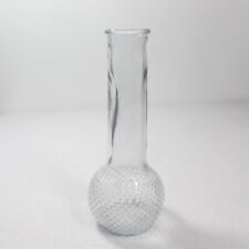 Vintage Clear Glass Hobnob Bud Vase Stamped USA 14 on Bottom 8.5" Tall