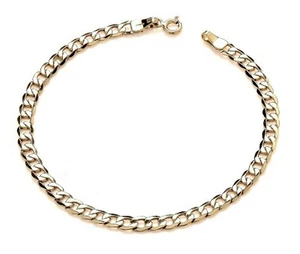 OLD ENGLISH JEWELLERS 9ct Gold Curb Bracelet - 7.5 inch - 3MM Width - Solid 9K Gold