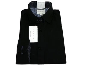 CON.STRUCT Men's Stretch Dress Shirt Solid Shi Black Size M 16 34/35 - Picture 1 of 2