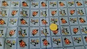 COTTON FABRIC- "THE WHOLE COUNTRY CABOODLE" SPECTRIX PINK & YELLOW FLORALS 35" - Picture 1 of 3