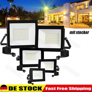 Proiettore led faretto esterno 10/20/30/50W faro faretto da costruzione con spina - Foto 1 di 18