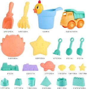 Kids Beach Sand Toys Set 21-Piece Beach with Mesh Bag Sandbox Toys for Toddler
