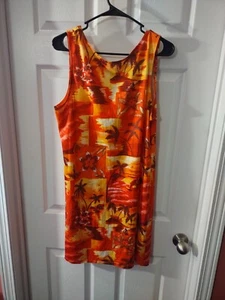No Boundaries Dress Junior Size XL (15) Orange Multicolor Sleeveless Thin - Picture 1 of 9