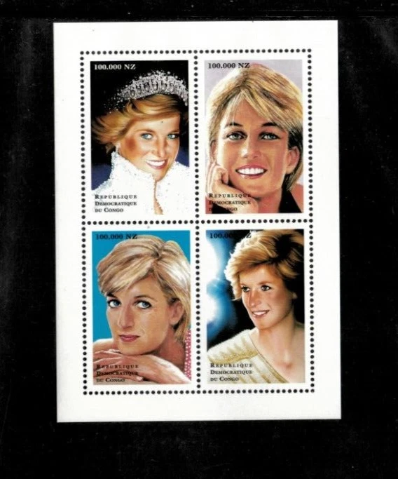 Congo 1998 - Princess Diana - Block of 4 Stamps - Scott #1483 - MNH - Image 1 of 1