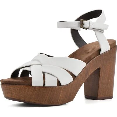 White Mountain Women Ankle Strap Platform Sandals Achiever Size US 9.5 White - Image 1 of 4