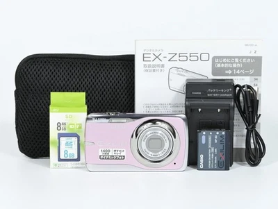 CASIO EXILIM EX-Z550 Pink 14.1 MP Digital Camera w/SD card, Case [Open Box] - Image 1 of 4