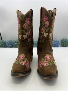Roper Kids Size 10 Boots Florals Pink/Green/Orange - Picture 1 of 9