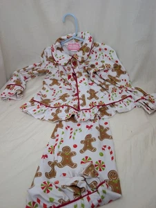 Peek-a-bootique 3t Mädchen Lebkuchen Schlafanzug Pyjama Weihnachten Rüschen - Bild 1 von 6