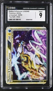 CGC 9 MINT Raikou & Suicune LEGEND 2010 Unleashed Top 92/95 Holo Pokemon Card - Picture 1 of 2