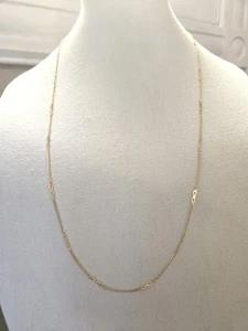 Dainty Long Gold Toned Necklace With Infinity Shape Accents - Picture 1 of 10