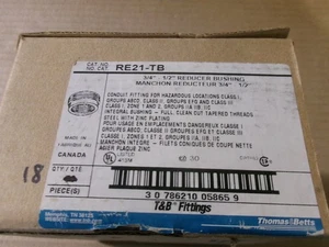 New Box of 18 Thomas & Betts RE21-TB 3/4"-1/2" Reducer Bushing AK - Picture 1 of 3
