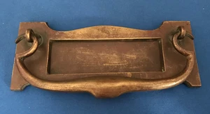 Art Nouveau Influenced Brass Letter Box with Knocker (c. 1920s) - Picture 1 of 18