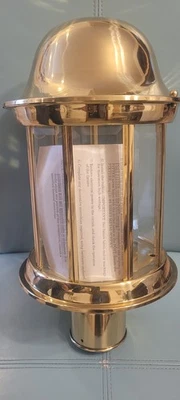 Excelente linterna poste vidrio biselado latón exterior Quoizel vintage en caja luz Foto 1 de 4