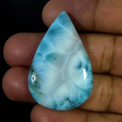 52,30 cts. Piedra preciosa natural increíble pera larimar cabujón Reiki curativa Foto 1 de 3