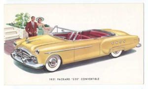 1951 PACKARD 250 CONVERTIBLE Original AD Postcard Clapper Motor CUT BANK MT Rare - Picture 1 of 2