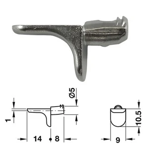 Paquete de 8 clavijas de metal fuerte de 5 mm estante para gabinete de cocina - Imagen 1 de 1