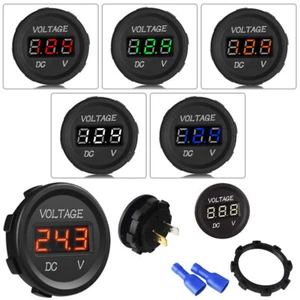 12V-24V DC Voltmeter LED Digitalanzeige Einbau Wasserdicht Auto Motorrad KFZ - Bild 1 von 16