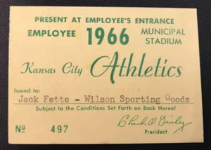 1966 Ticket Pass Athletics/Baltimore Orioles Clinch Pennant Frank Robinson MVP⚾️ - Picture 1 of 3