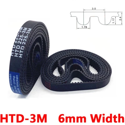 MARKENLOS HTD Zahnriemen 3M 3mm Teilung 6mm Breite Synchronriemen geschlossener Schleife
