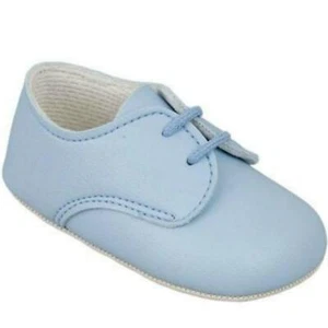 Baby Boys Pram Shoes Pre-walkers Early Days Baypods Lace-up 0-3UK British Made - Picture 1 of 8