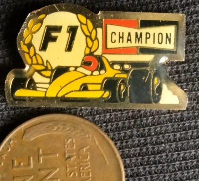 Formula 1 Sponsor Champion Spark Plugs 1980s Bolide Racing Car Pin - Image 1 of 2