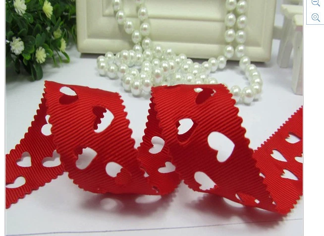 Red Hollow Heart Shape Ribbon 22mm wide Valentines Day - image 1 of 1