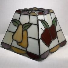 VTG Tiffany Style Stained Glass Lampshade Fruit Pear Grapes Apple