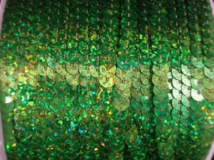 Stranded/String 6mm Flat Laser Sequins 5m Lime Embellishment Lazer  - Picture 1 of 1