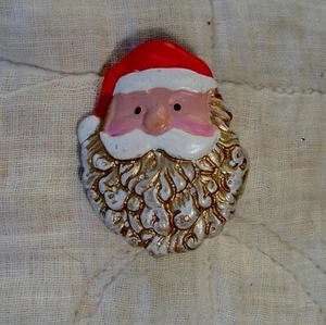 Vintage Kunststoff Weihnachtsmann Weihnachten Pin - Bild 1 von 2