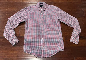 J Crew Slim Fit Blue Red Plaid Check Mens XS Pocket Button Up Casual Dress Shirt - Picture 1 of 11